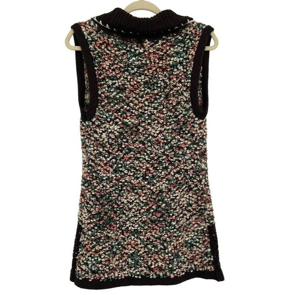 Sofia Camica Crocheted Sweater Vest Toggle & Flower Closure Multicolor S/M - Picture 8 of 12